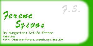 ferenc szivos business card